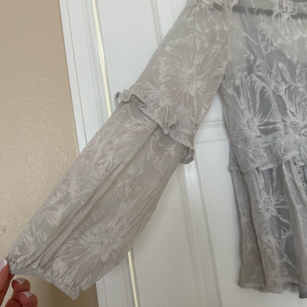 Sundance Silk Sheer Floral Boho Blouse Size XS - Picture 3 of 8